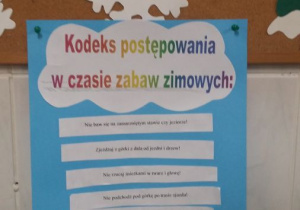 Kodeks postępowania w czasie zabaw zimowych