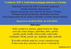 Pomoc dla dzieci z Ukrainy