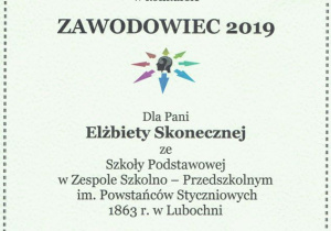 Dyplom dla nauczyciela