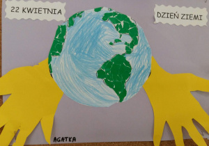 Praca plastyczna - Ziemia w naszych rękach - grupa Biedronki.