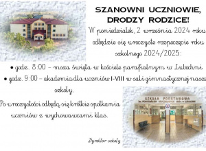 Uroczyste rozpoczęcie roku szkolnego 2024/2025