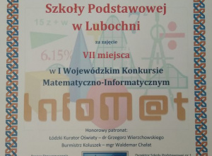 Podsumowanie I Wojewódzkiego Konkursu Matematyczno - Informatycznego InfoM@t 2019